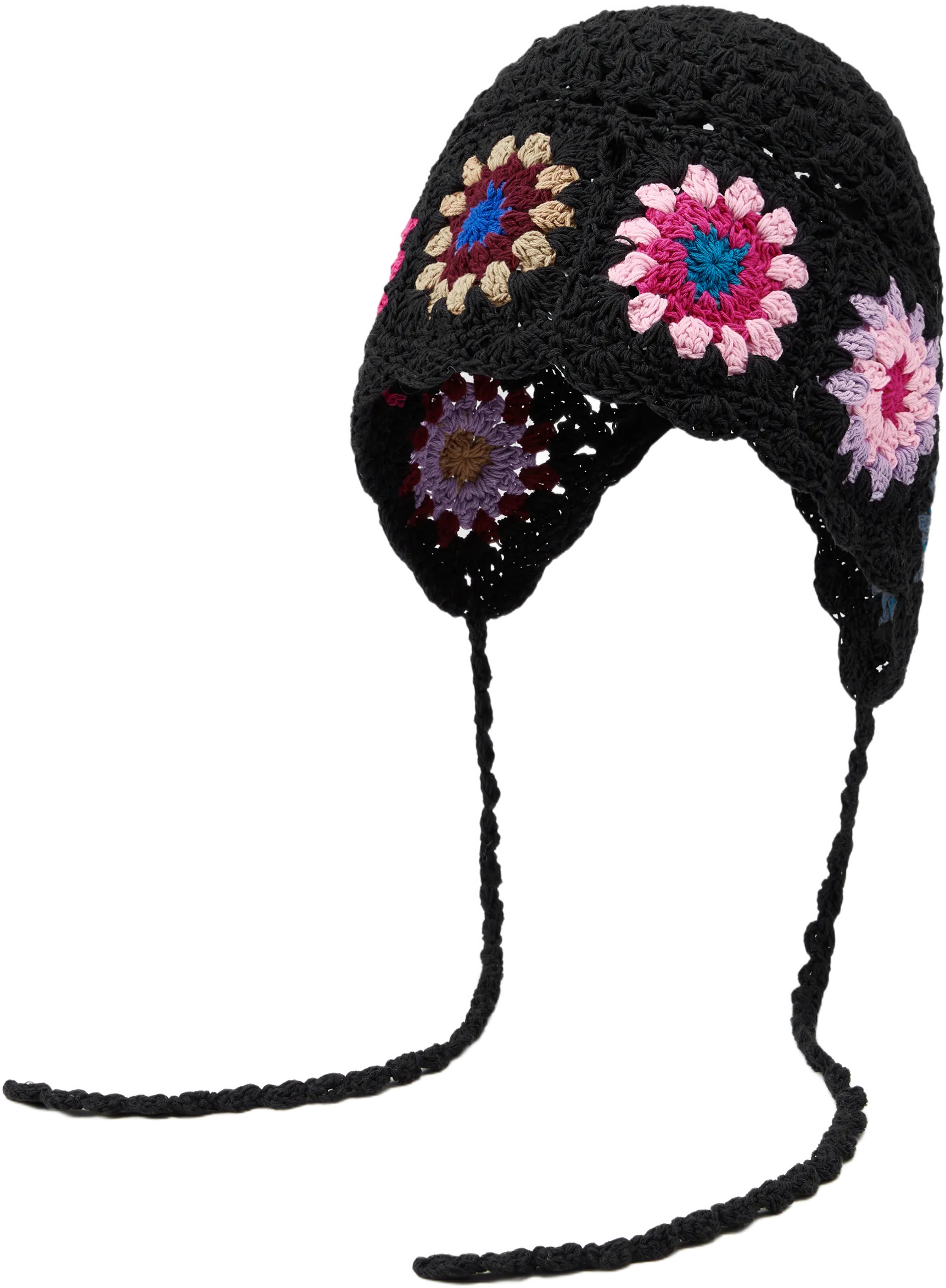 FLOWER KNITTED BEANIE HAT