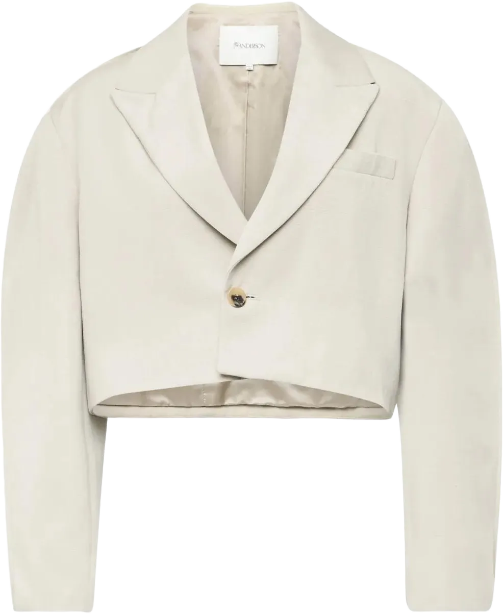 JW Anderson Women's White Cropped Tailored Blazer