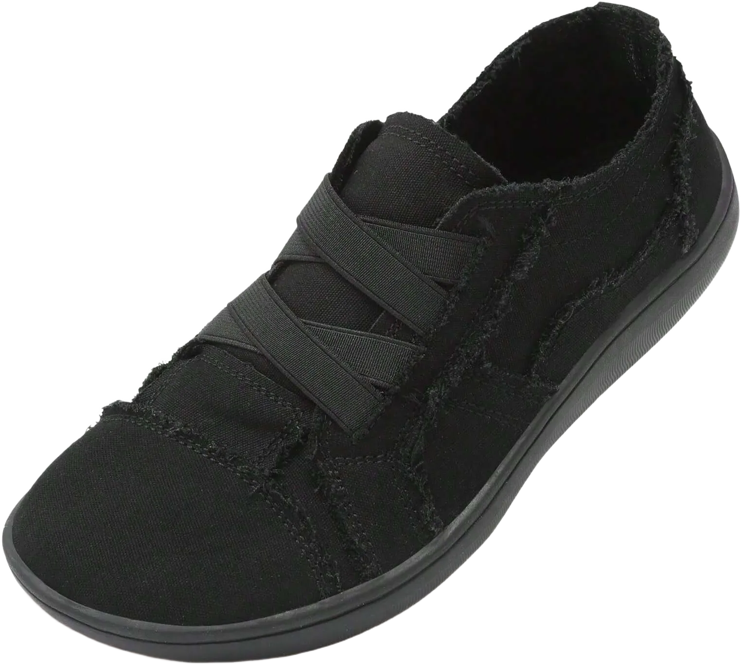 Women's Canvas Slip-On Shoes Casual Walking Sneakers Wide Toe Barefoot Zero Drop Minimalist Loafer