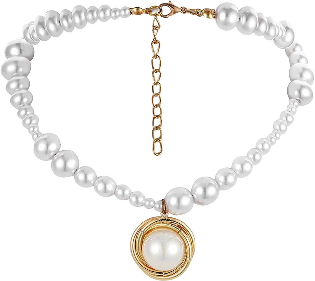 Chain Necklaces for Women Pendant Personalized Alloy Elegant Styling Necklace Female Necklace Jewelry Gift, Banquet, Wedding, Party Jewelry Pearl Chain Choker Neckchain White One Size