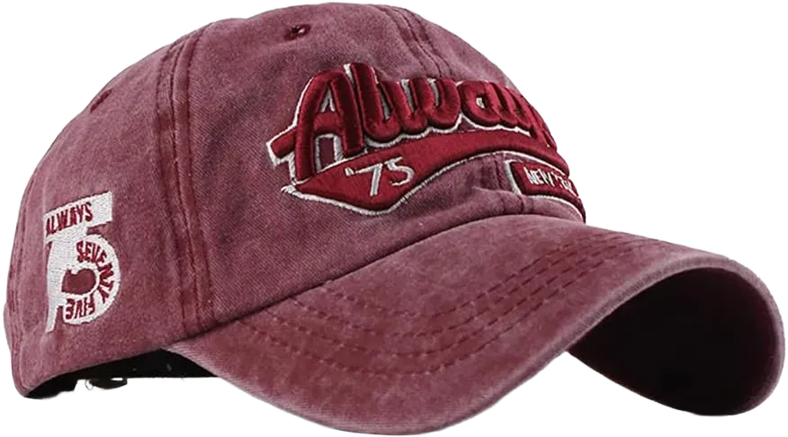 Vintage Baseball Cap Cotton Sunhat Fashion Embroidery Always New York City Summer Outdoor Cap Unisex One Size Red