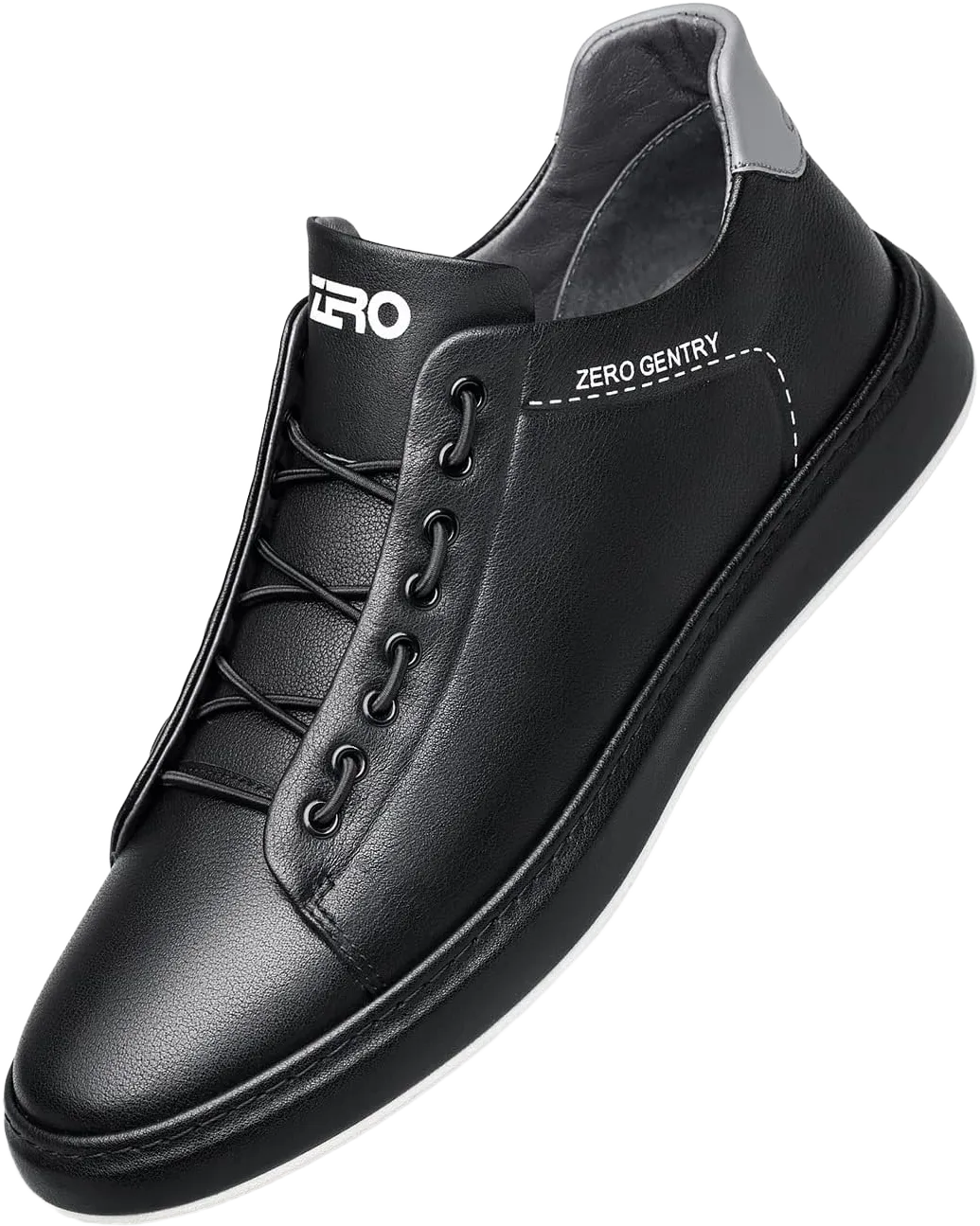 ZRO Men's Slip On Stylish Casual Fashion Leather Sneakers 12 Wide Black