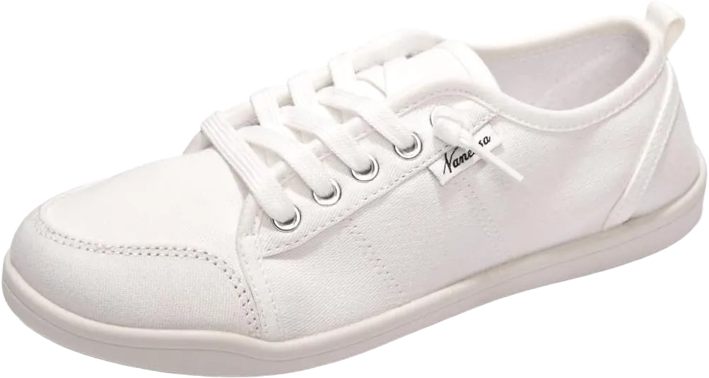 Vanessa Women's Slip On Canvas Sneakers Low Top Casual Shoes Comfort Fashion Sneaker Classic Flats Breathable Walking Shoes 8 White