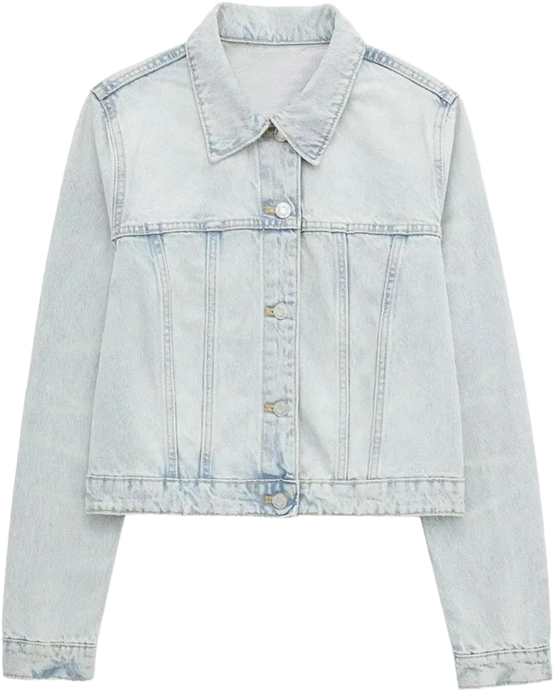 Summer New Women's Denim Tight Fitting Corset Jacket Half Skirt Set Baby Blue_a X-Small