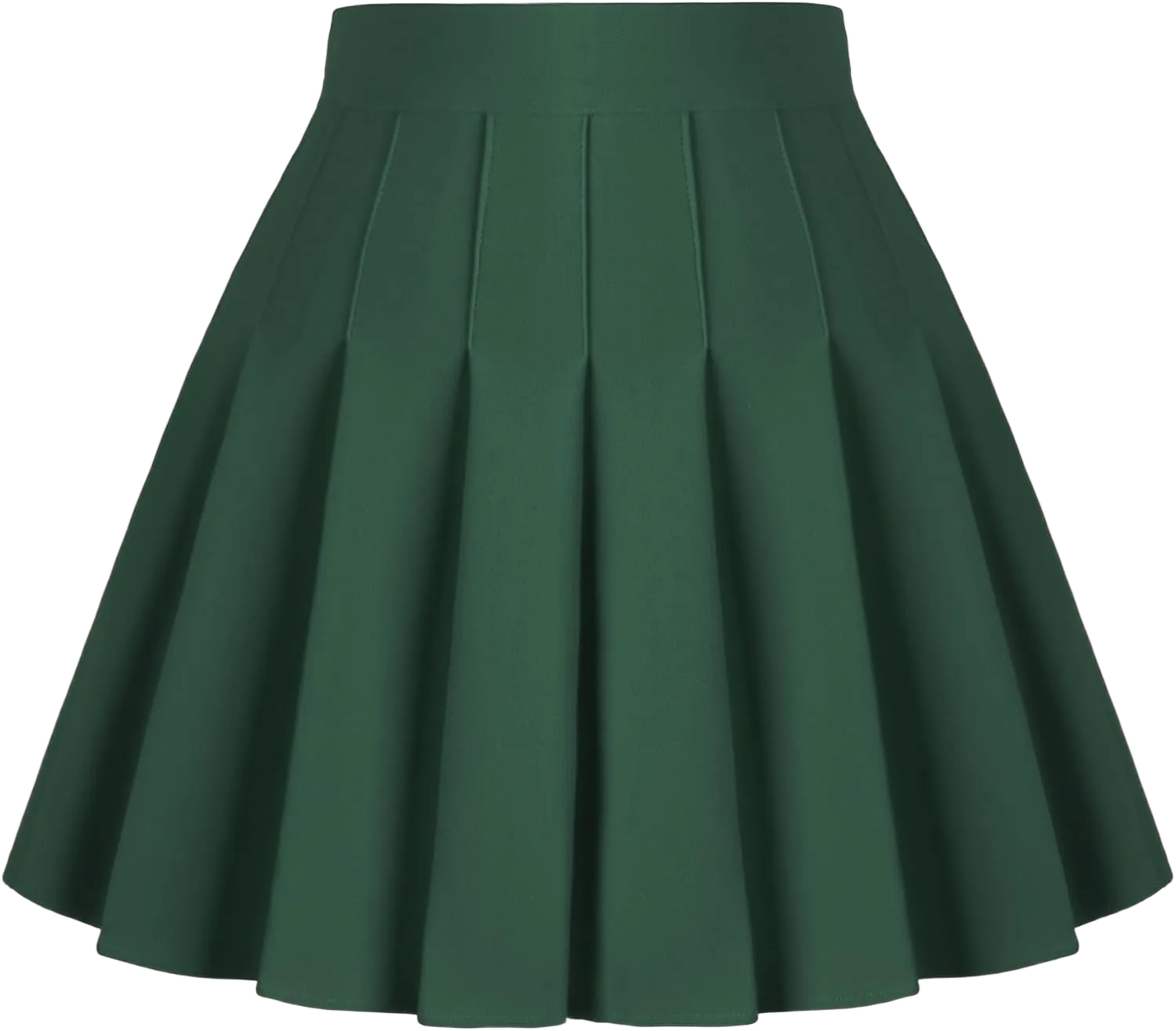 Dressever Women's Pleated Skirts Mini Skater Basic Skirt High Waist Tennis Skirt School Uniform Cheerleader Skirts Small Green