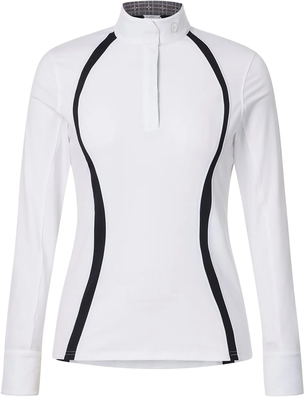 Kerrits Women's Affinity Long Sleeve Show Shirt – Lightweight, Breathable Equestrian Competition Top, Snap Collar White/ Glen Plaid Medium