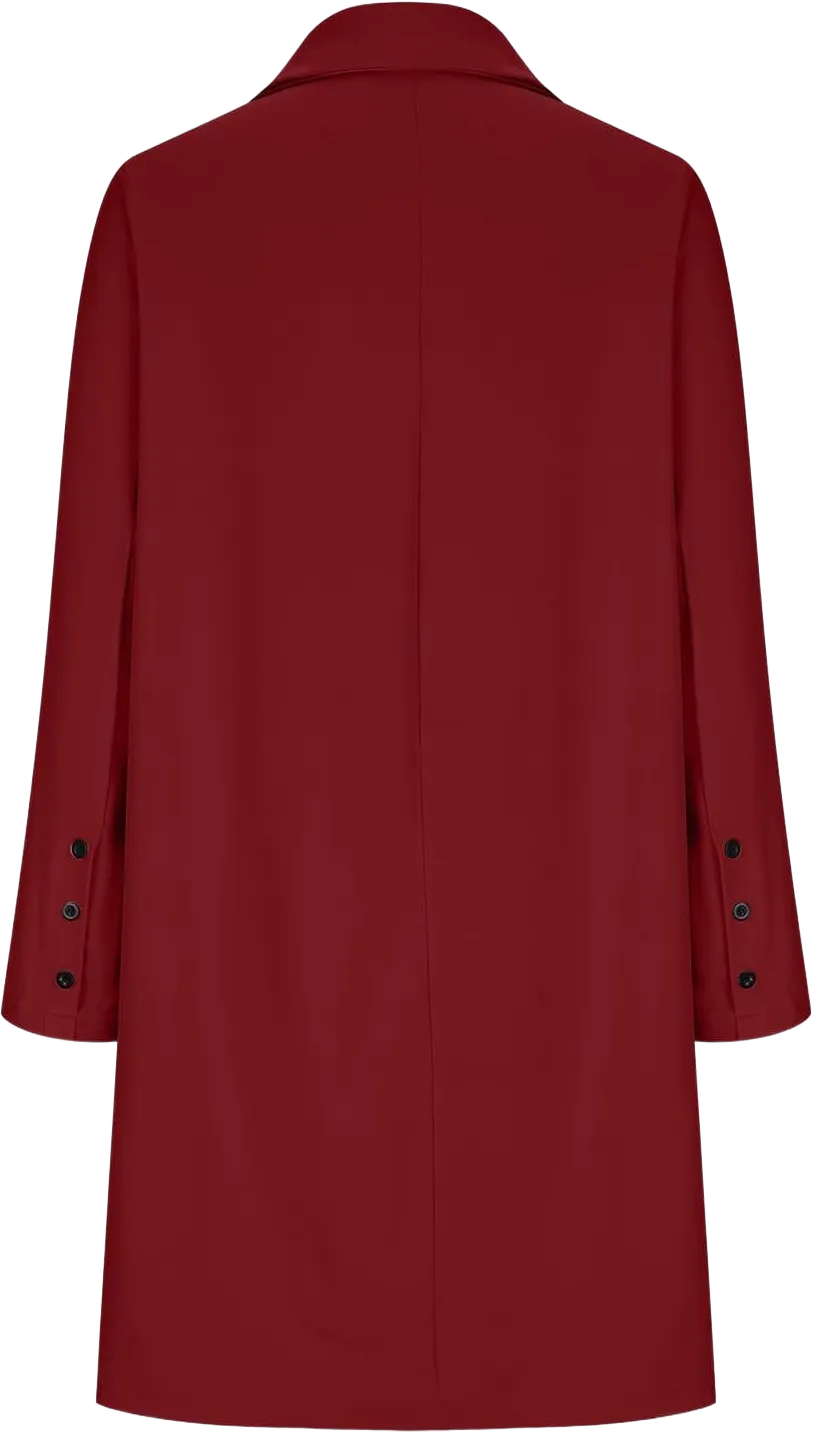 Hvyesh Women's Wool Blend Trench Winter Jackets Mid Long Warm Pea Coats Dressy Casual Double Breasted Overcoat with Pockets 5X-Large #04-red