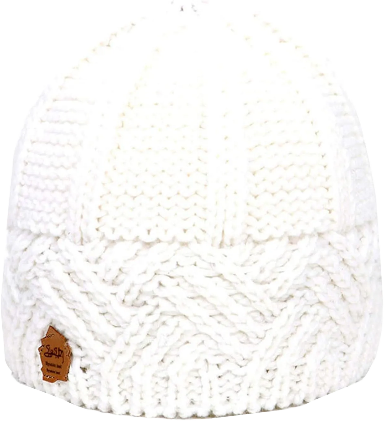 niuwa Winter Hats for Women Thermal Warm Lined Beanie Cable Knit Chunky Beanies Womens Ski Cold Weather Outdoor Cap (White, Free Size)