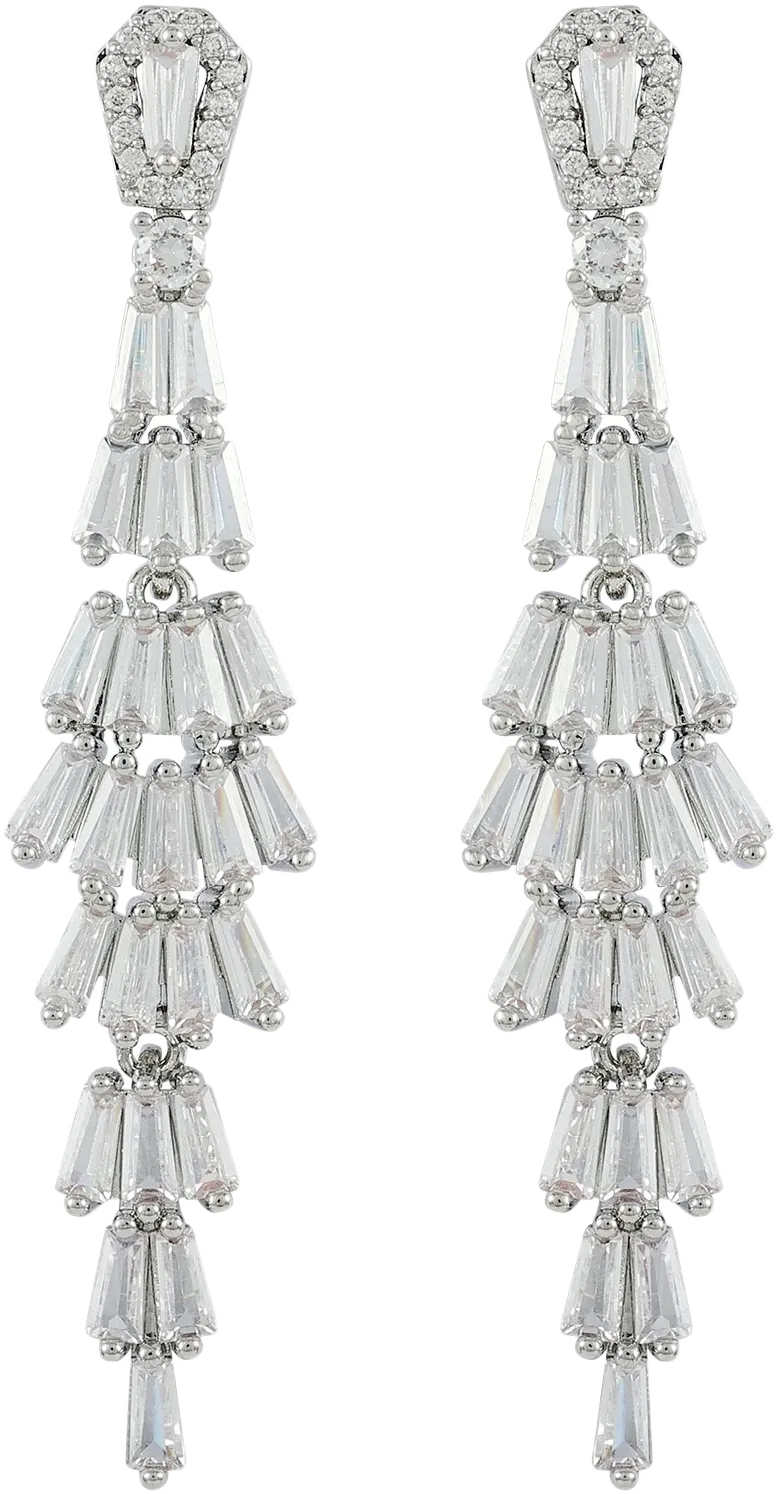 Believe by Brilliance Believe in Brilliance Women's AAA Cubic Zirconia Chandelier Earrings in Fine Silver Plate.