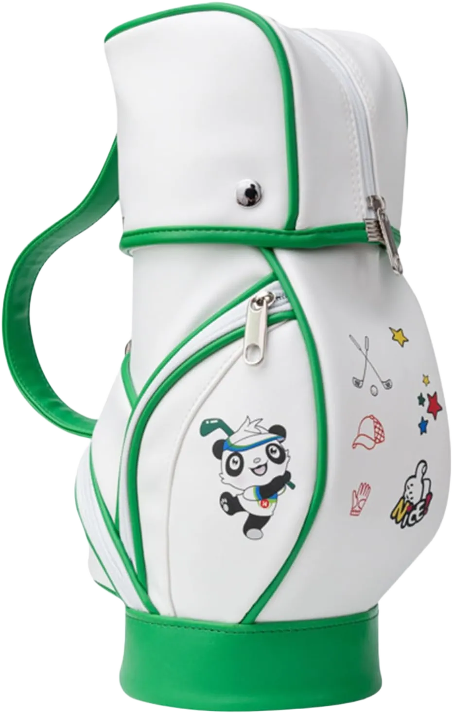 Golf Bags for Women, Mini Cute Panda Printed Golf Ball Storage Bag, Travel Golf Bag, PU Leather Portable Golf Ball Carry Bag Tee Holder for Training and Practicing