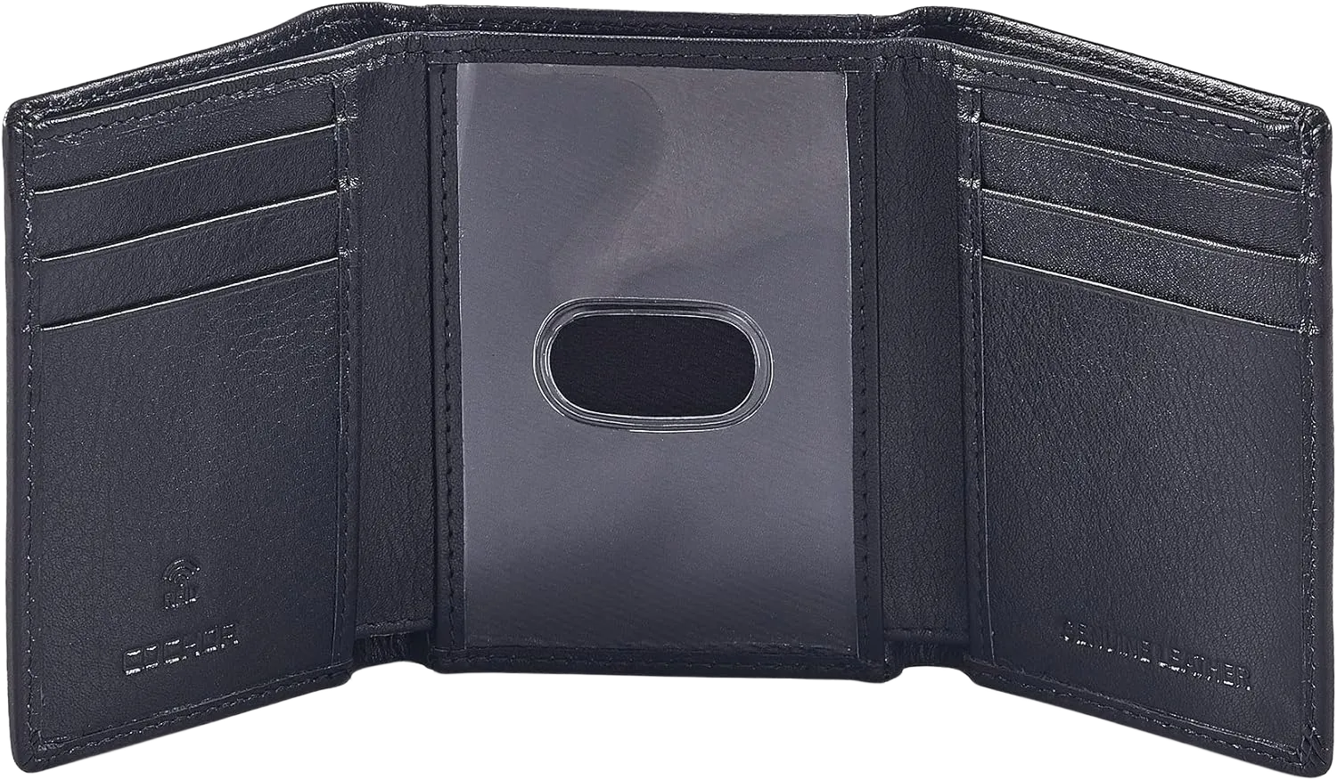 Wallet for Men Trifold Real Leather RFID Blocking Credit Card Case with ID Window in Gift Box NAPPA BLACK