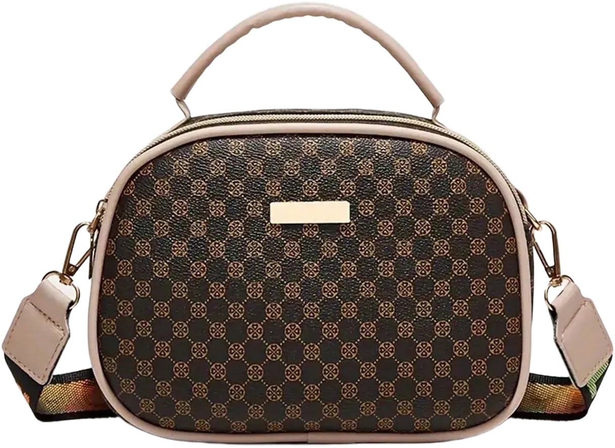 Polka Dot Print Handbag, Fashion Small Crossbody Bag, Women's Double Zipper Purse