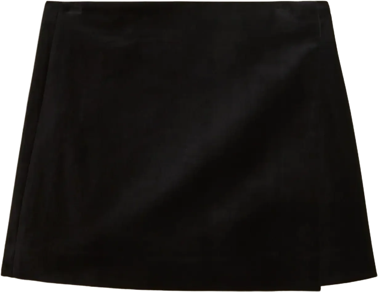Velvet mini wrap skirt