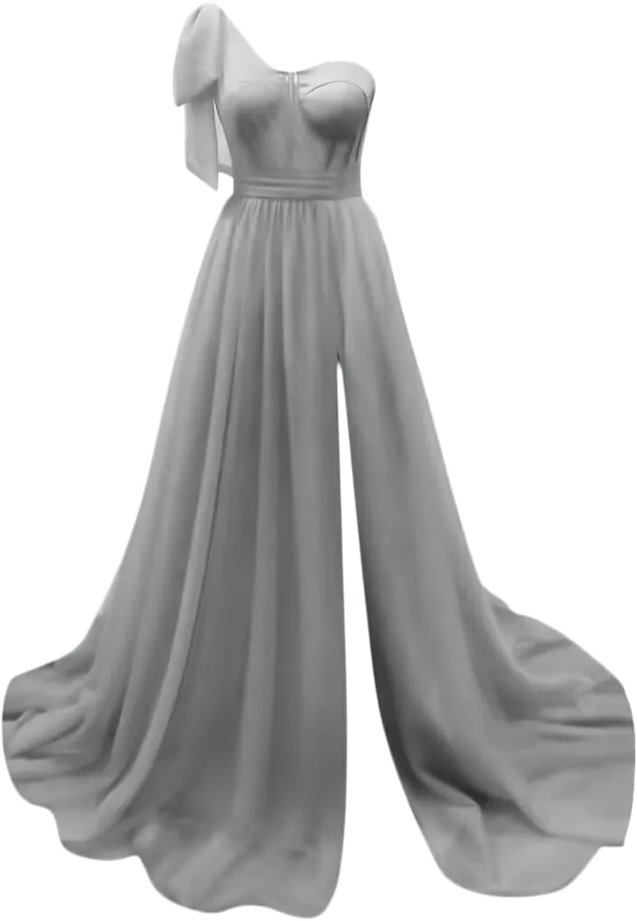 Women’s Puffy One Shoulder Bridesmaid Dresses Long Tulle A Line Prom Dress Sweetheart Party Evening Gowns QM96 18 Plus Grey