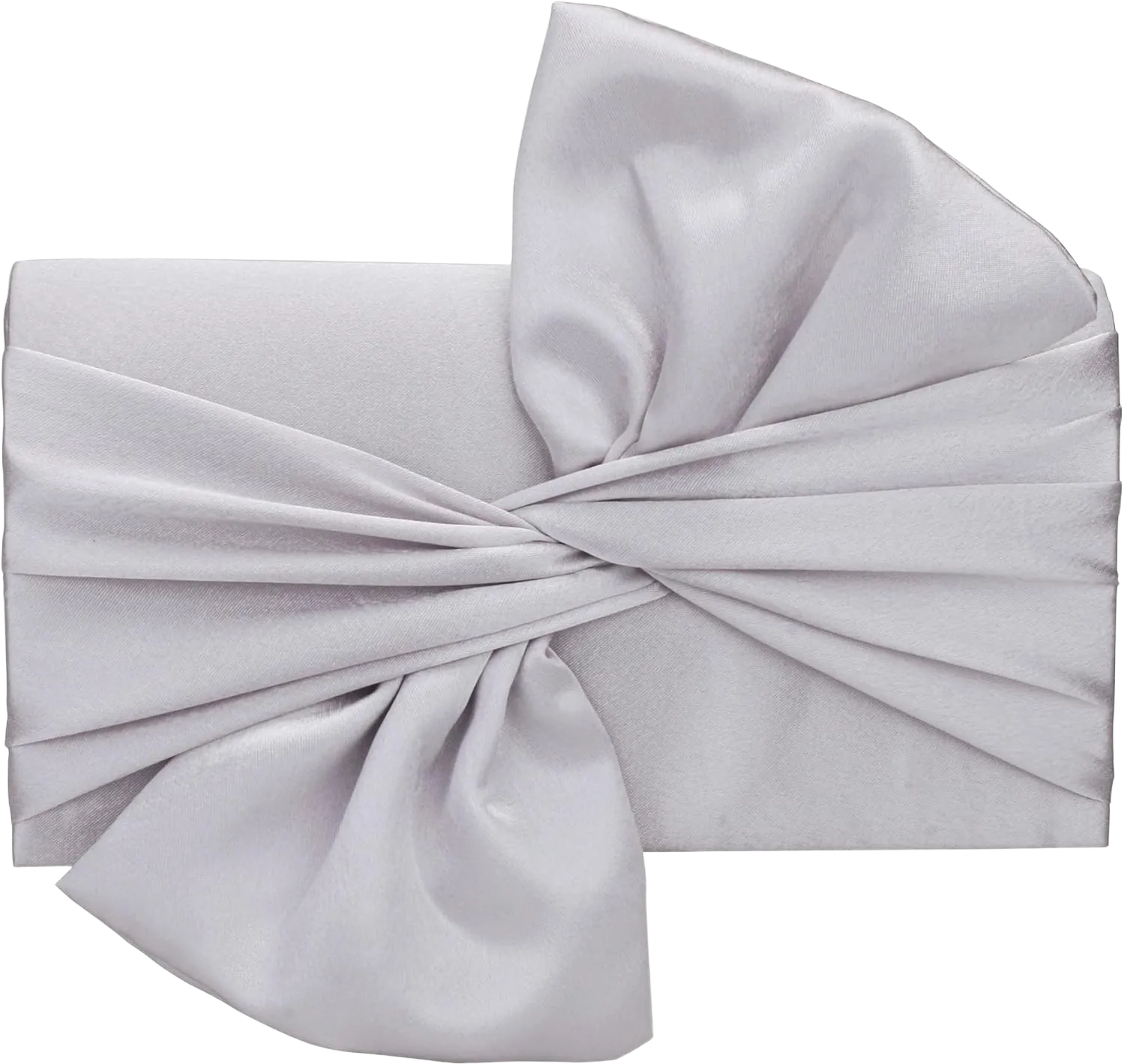 Simcat Womens Clutch Bag,Pleated Satin Handbag Lady Pleated Bow Purse Evening Bag with Chain for Wedding Prom Formal Party Silver