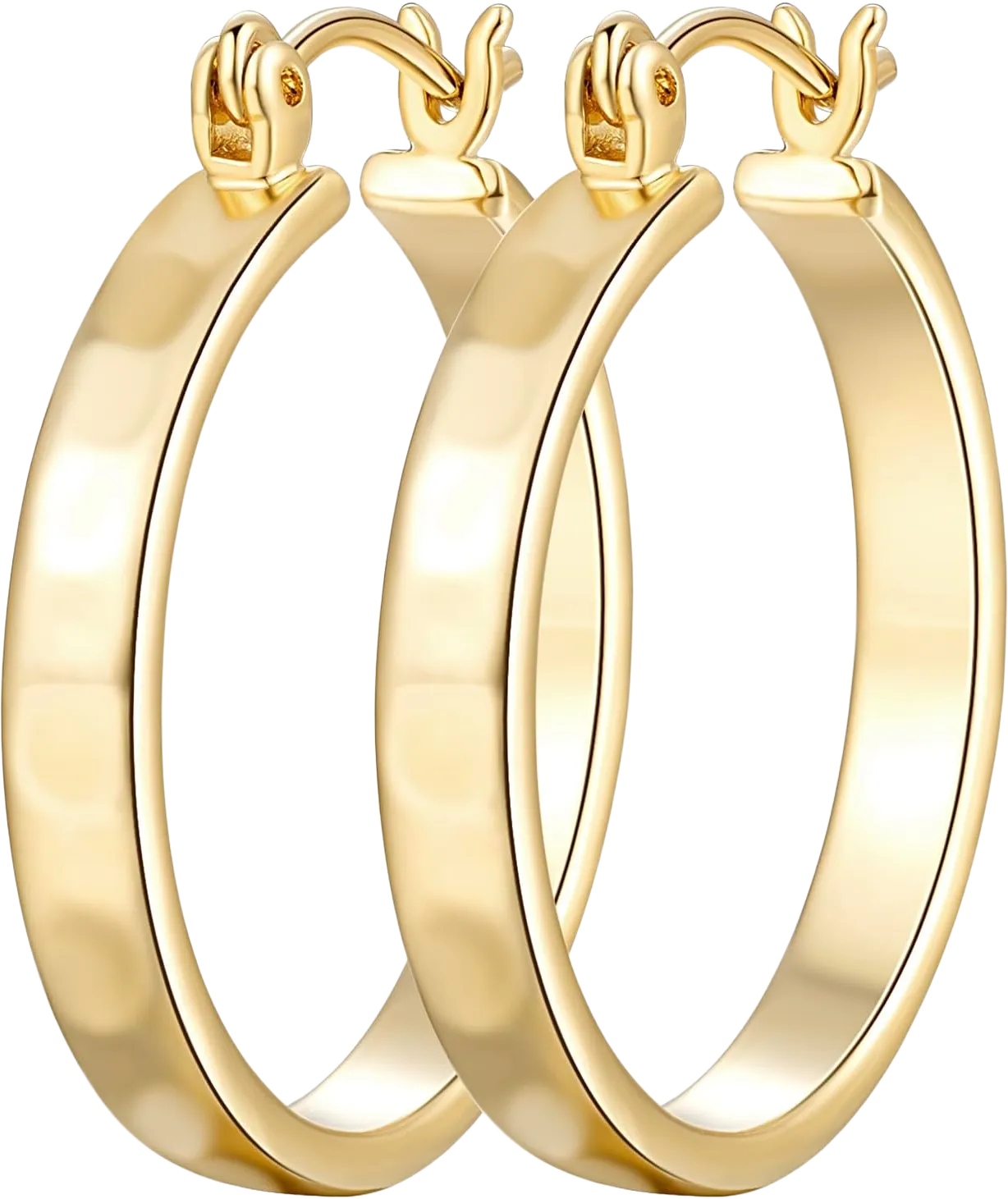 14K Gold Hoop Earrings for Women Trendy Gold Earrings for Women Polished Classic Dainty Womens Earring Hoops 26mm