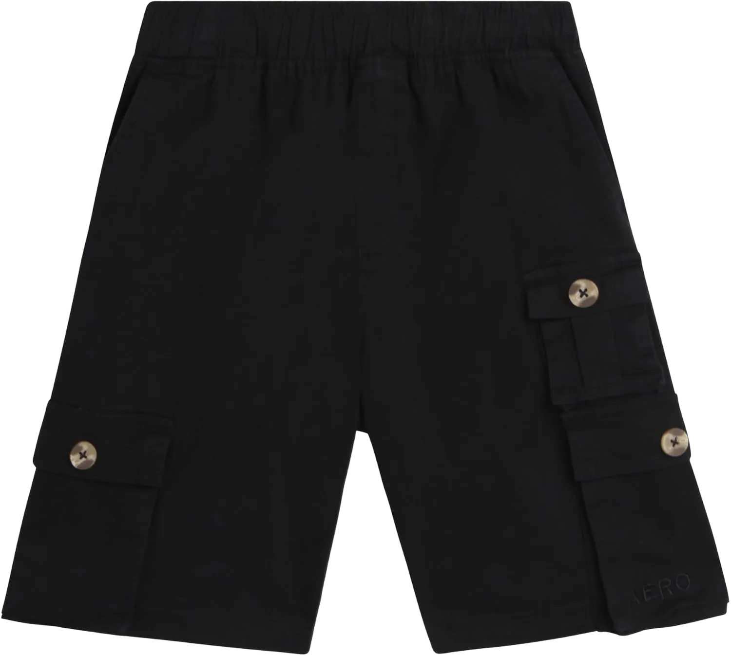 AEROPOSTALE Boys Shorts - Casual Woven Stretch Pull On Chino Khaki Shorts for Boys with Elastic Waistband (Sizes: 8-16) 8 Black Cargo