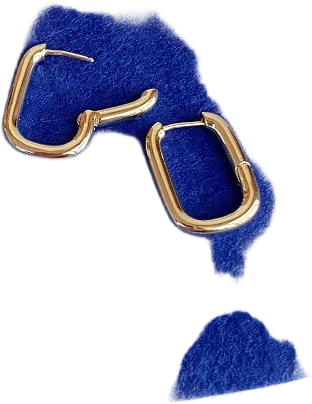 Minimalist Gold Frame Rectangle Hoop Earrings