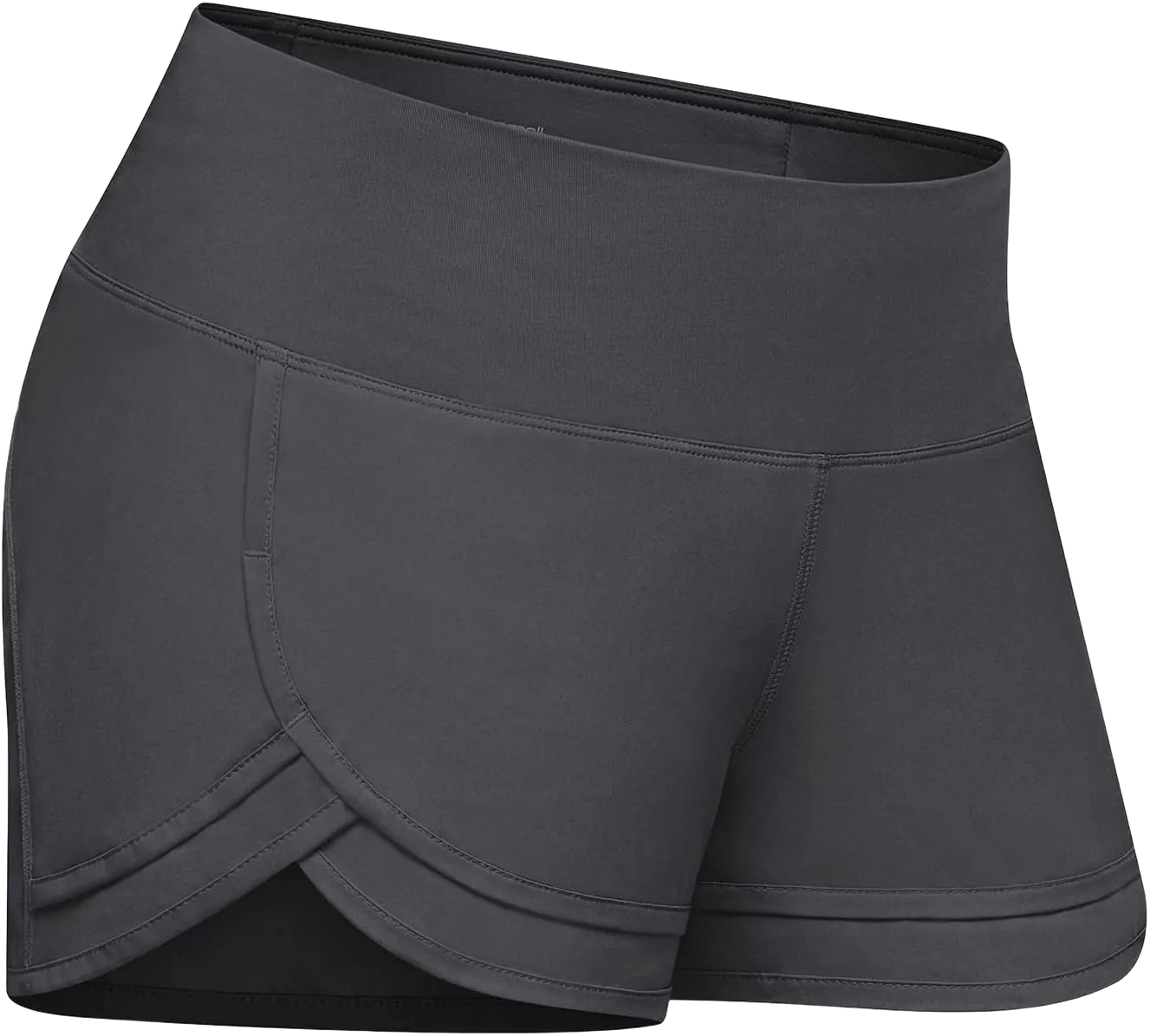 Women's Lightweight Running Shorts with Mesh Linner 3" WOD Workout Athletic Shorts for Women with Phone Pocket Small Dark Gray