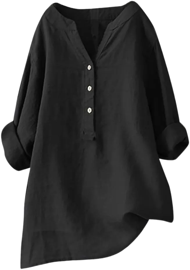 Womens Fall Clothes,Linen Shirts for Women Cotton Long Sleeve Button Down Blouses V Neck Casual Loose Work Tops