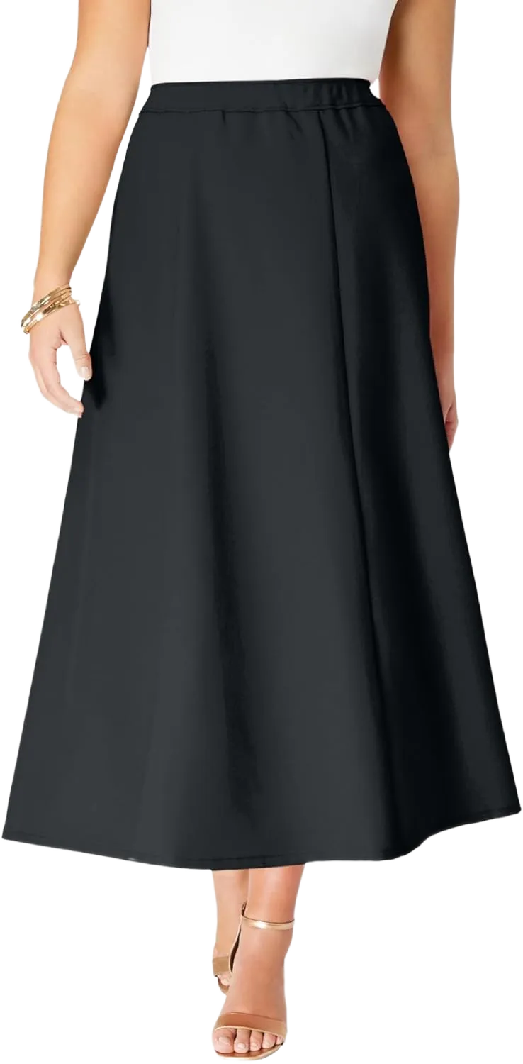 Roaman's Women's Plus Size Bend Over A Line Skirt