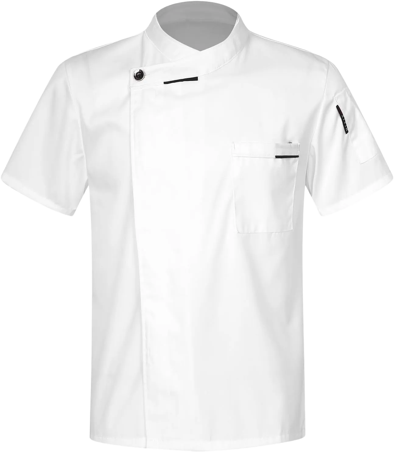 YEAHDOR Unisex Women Mens Cook Uniform Jacket Cross-Over Collar Chef Coat Restaurant Canteen Cooks Workwear