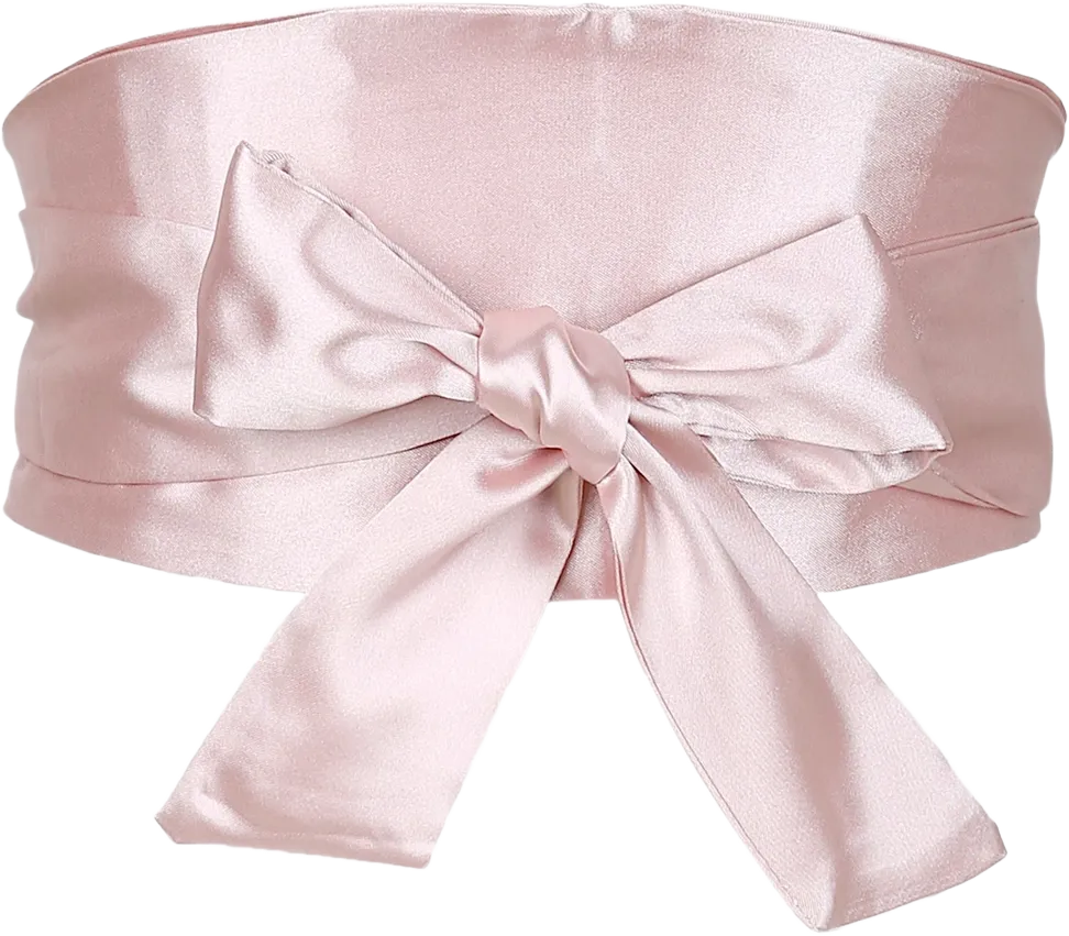 Elerevyo Women Satin Obi Self Tie Wrap Wide Sash Waistband Belt for Dress Bridal 1Pc Pink 58-78cm/22.83-41.73"