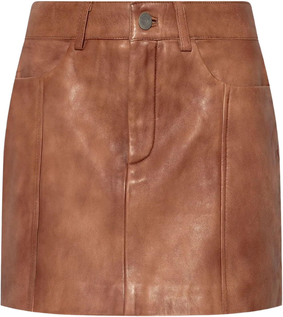 fade-effect leather mini skirt
