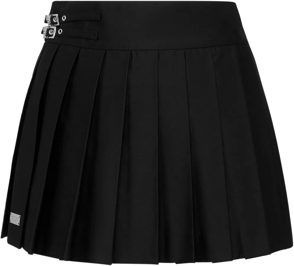 Skull pleated mini skirt