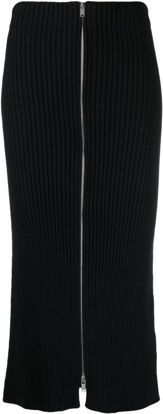 ribbed-knit cotton pencil skirt