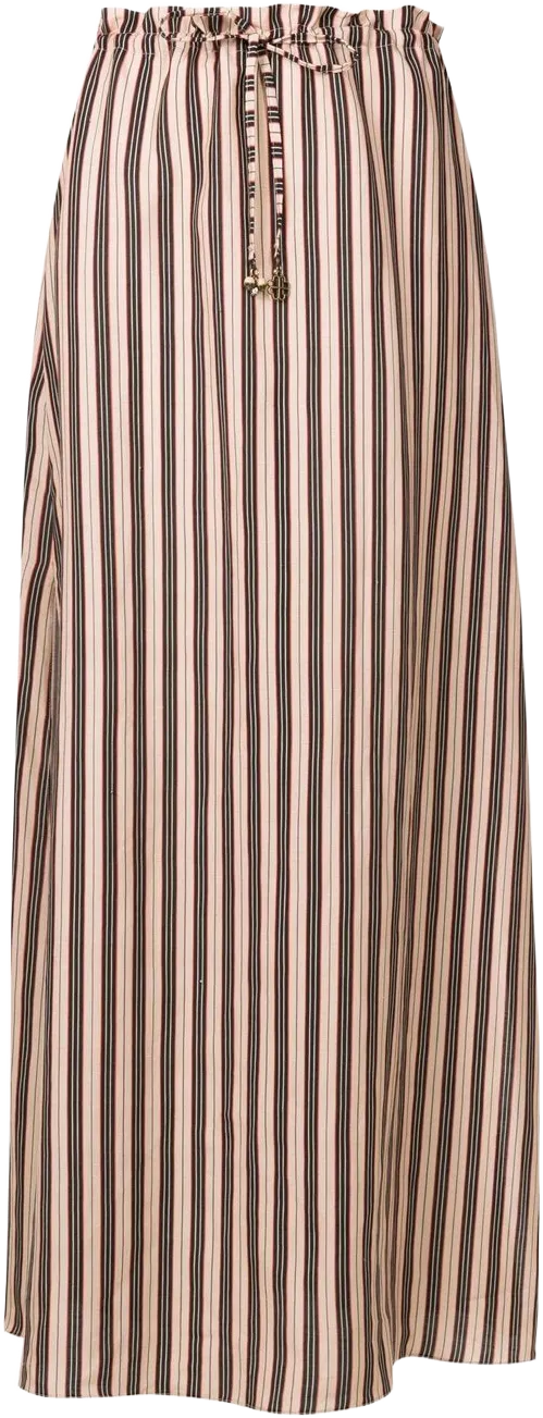 paper-bag stripe pattern linen skirt 