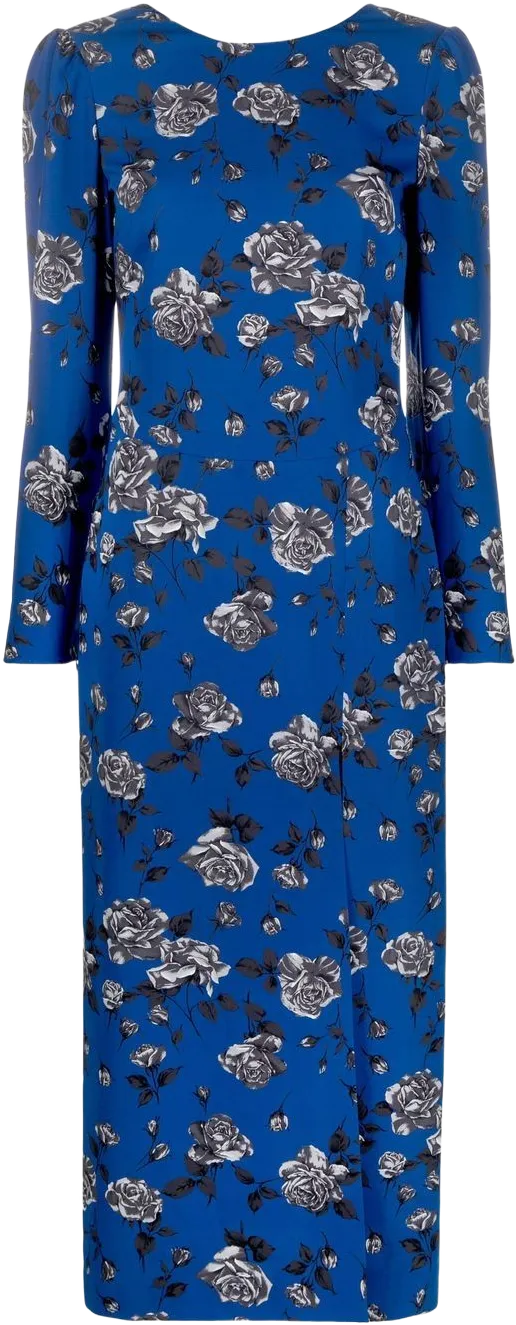 floral-print midi dress