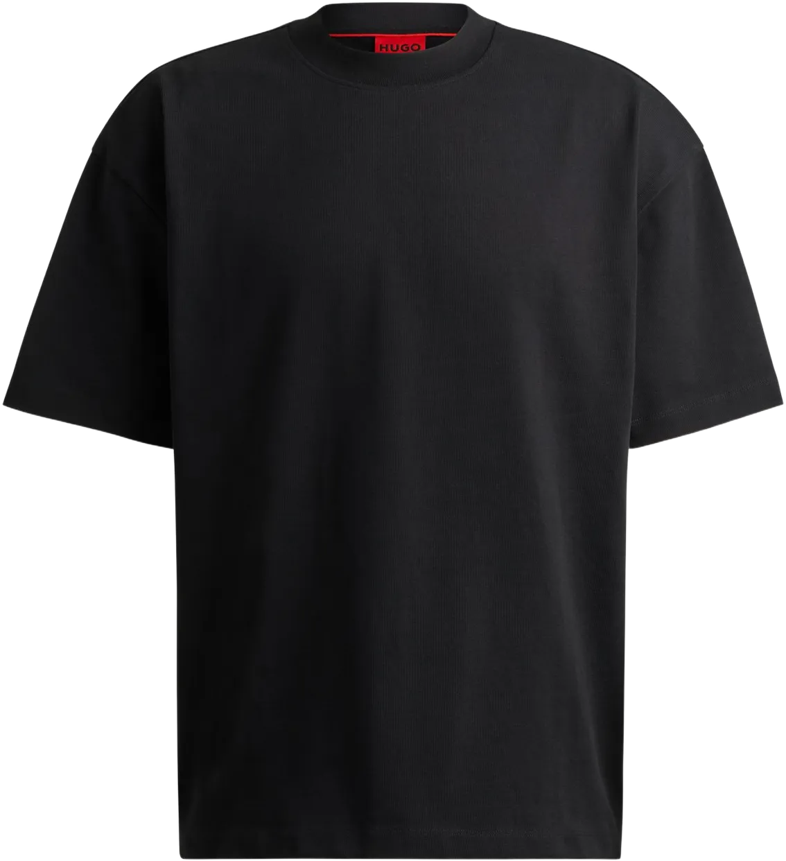 HUGO - Oversize-fit all-gender T-shirt in cotton with logo label - Black