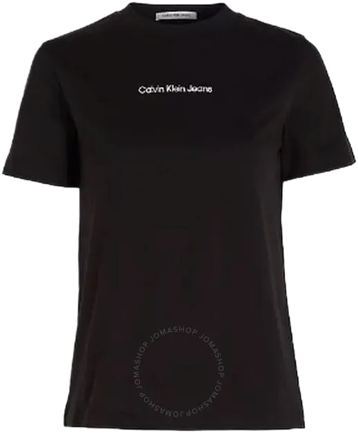 Calvin Klein Women's Black Institutional Cotton T-Shirt