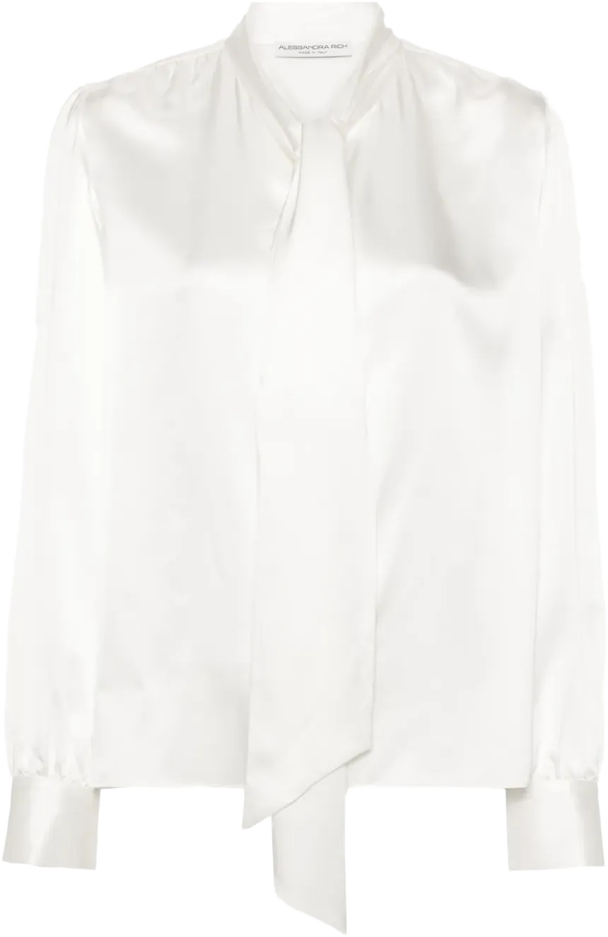 pussy-bow collar silk blouse