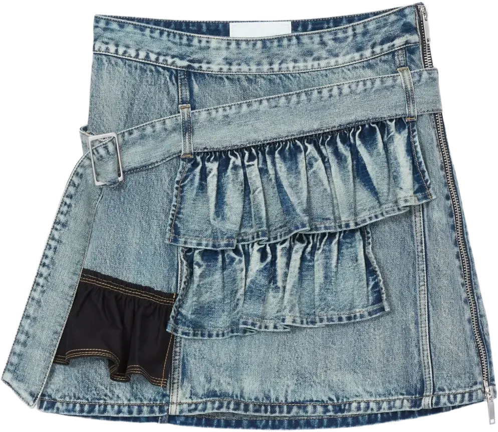 denim mini skirt
