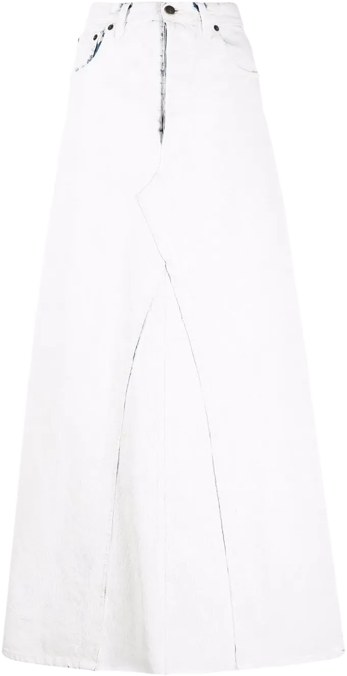 high-waisted denim maxi skirt