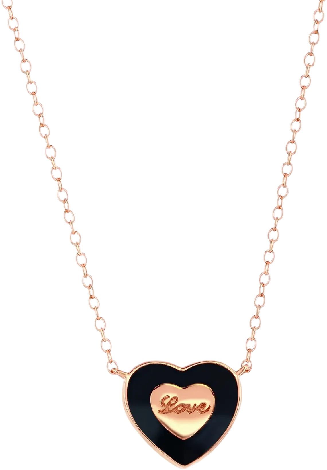 Donatello Gian Sterling Silver Rose Plated Heart Necklace