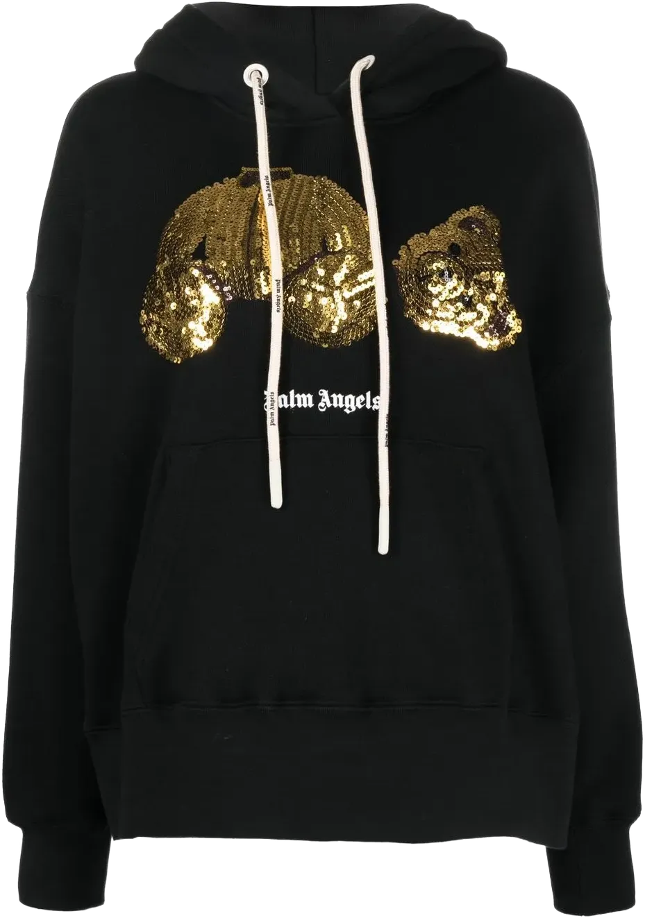 sequined-bear oversized hoodie