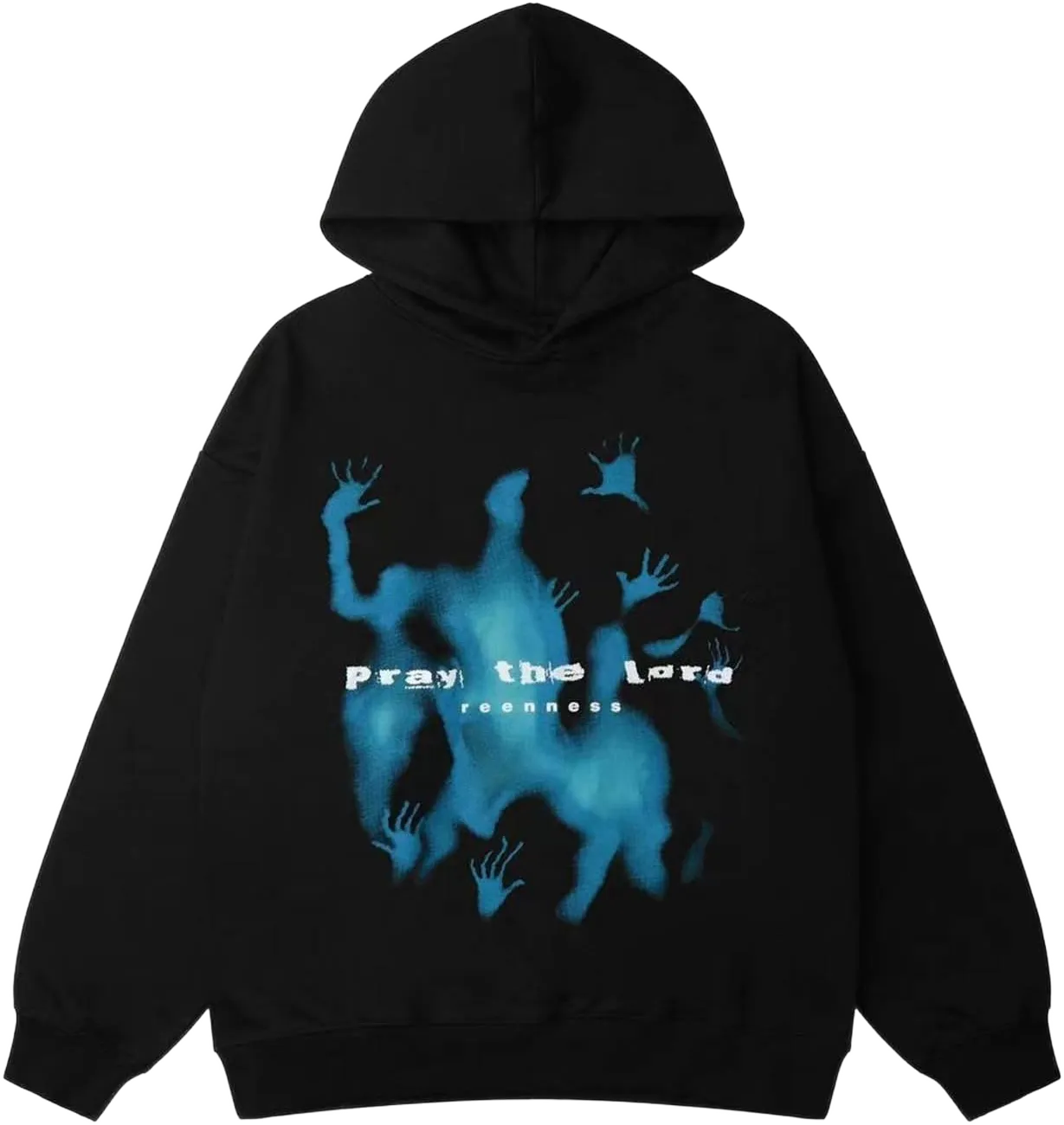 Unisex Womens Graphic Oversized Hoodie Pray the Lord Casual Hoodie Teen Girls Trendy Y2K Hooded Sweatshirt Streetwear Medium Black