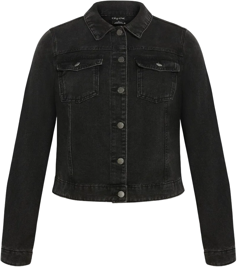 CITY CHIC | Women's Plus Size  Tia Denim Jacket - black wash - 12 Plus