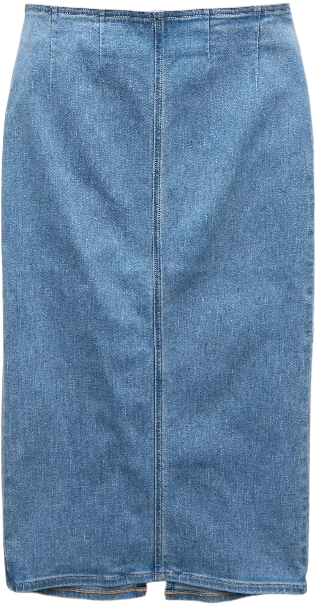 AE Next Level Highest Waist Denim Midi Skirt