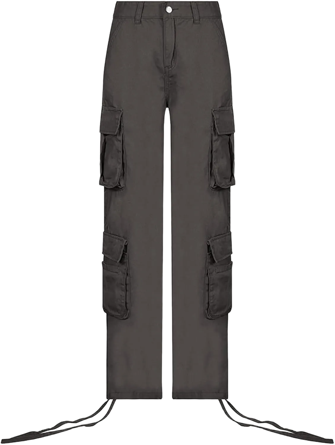 Harajuku Cargo Pants Women's Loose Street Hip Hop Cargo Pants Casual Black Trousers Gothic Cargo Pants X-Large Style One Grey