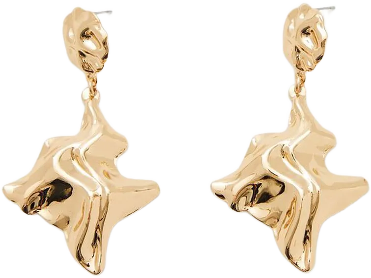 Hammered Abstract Drop Earrings
