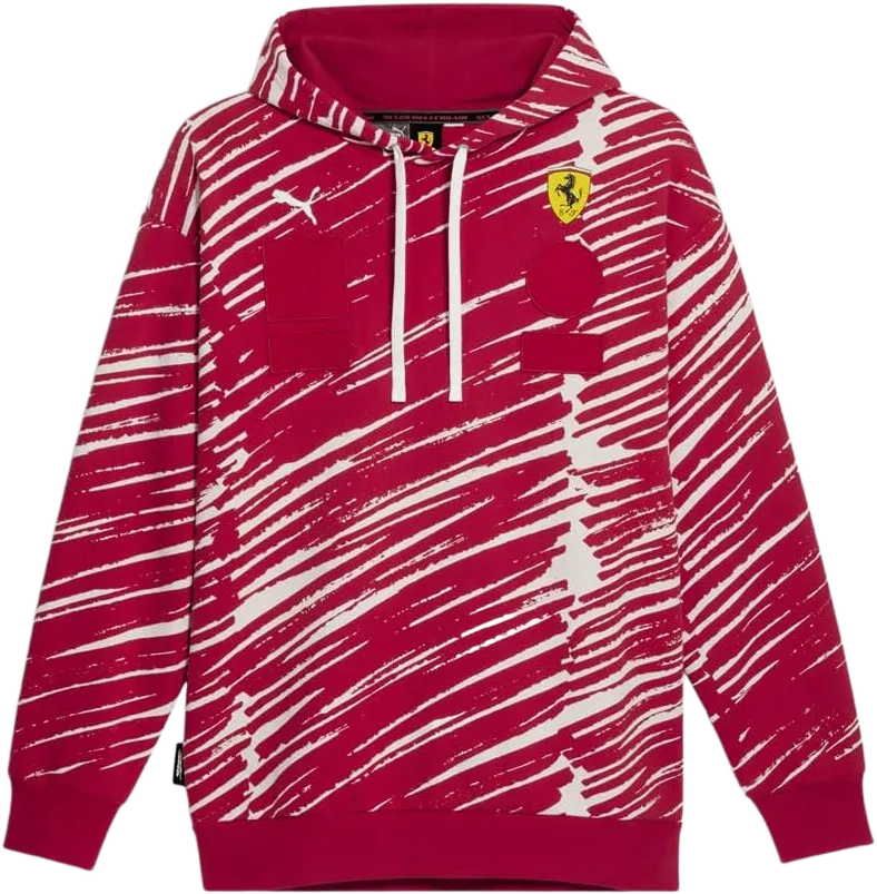 PUMA Mens Scuderia Ferrari X Joshua Vides Hoodie Casual Outerwear Casual - Red - Size M