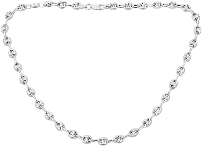 Bling Jewelry Unisex Yellow 14K Gold Overlay .925 Sterling Silver Nautical Anchor Link Puff Mariner Chain Necklace For Women Men 6MM Wide 24 Inch