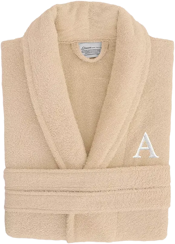 Linum Home Bookman Font 100% Turkish Cotton Unisex Terry Bathrobe