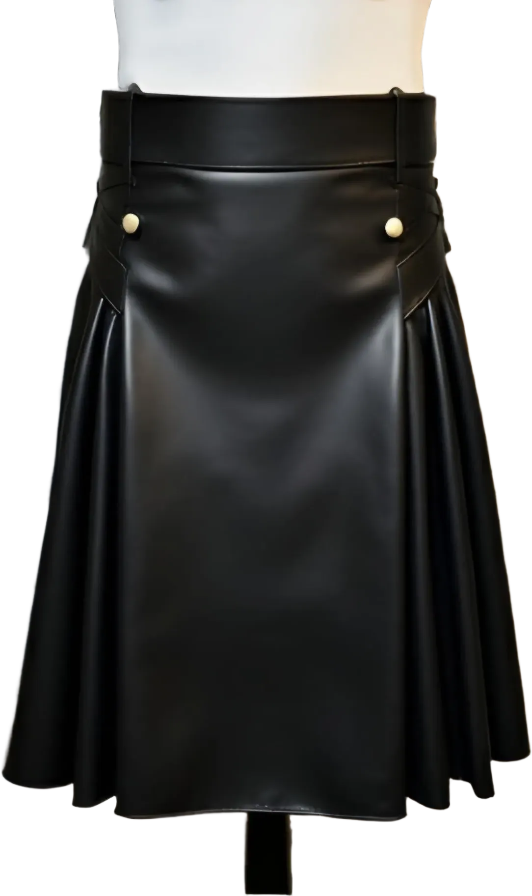 Handmade Black Sheep Leather Kilt Skirt | Gothic Steampunk Pleated Leather Skirt | High-Waist Punk Skirt for Men & Women
