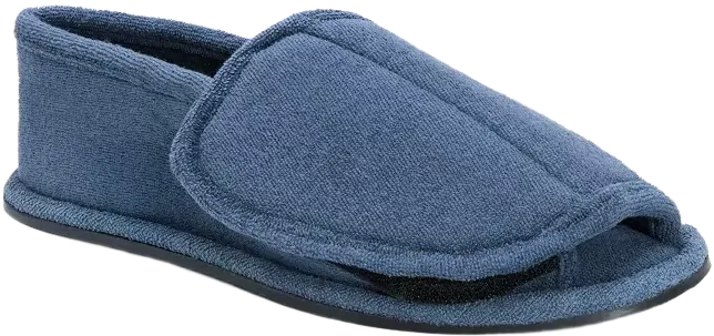 MUK LUKS Men's Terry Open Toe Velcro Slippers