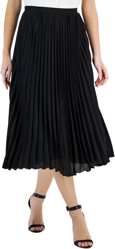 T Tahari Women's Pull-On Pleated Midi Skirt